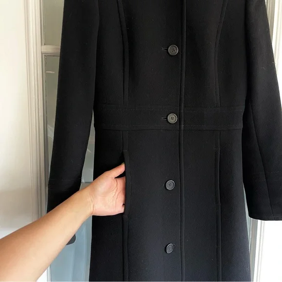 J. Crew Black Classic Lady Day Coat In Italian Double-cloth Wool With Th - Picture 8 of 16